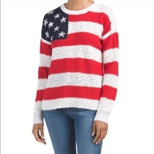 Marled American Flag Sweater Small New